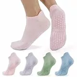 BUDERMMY Pilates Socken Damen 4 Paare Yoga Socken (DE/NL/SE/PL, Numerisch, 39, 42, Regular, Regular, Mehrfarbig)