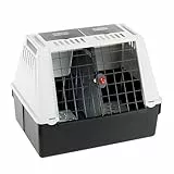 Ferplast Hundebox Auto Atlas CAR 80, Ablagefach, Doppelte Schiebeöffnung mit Sicherheitshaken, Abtropfmatte L 82 x W 51 x H 61 cm – Max 20 kg