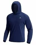 Pullover Herren Laufshirt Funktion Hoodie Langarm Shirt Kapuzenpullover mit Daumenloch Sonnenschutz Hoodie Herren Sonnenschutz UV-Schutz(Navy Blue;XL)