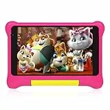 Kinder-Tablet, 17,8 cm, Android 13 Tablet für Kinder, Quad Core, 5 GB RAM, 32 GB ROM, Quad Core, Dual-Kamera, WLAN, Kindersicherung, Tablets mit kindersicherer Hülle für Mädchen und Jungen (Rosa)
