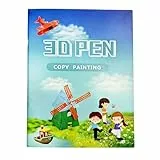 3D-Stift-Druck-Zeichenbuch,20 Blatt 40 Muster,Wiederverwendbar Farbig 3D Zeichenschablonen mit transparenter PVC-Platte für 3D Stift Kinder DIY GeschenkPainting Graffiti Template.