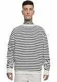 Urban Classics Herren Sweatshirt Striped Crewneck, lässiges Sweatshirt für Männer, Gestreift, Rundhals, erhältlich, Größen S-XXL