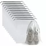 12 Stück PLULON Schuhbeutel für Reisen, wasserdichte und staubdichte Schuhorganizer mit Zugband, praktische Reiseaccessoires für Frauen und Männer, ideal für Schuhaufbewahrung und Reisezubehör