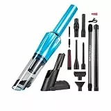 Genius Invictus ONE Prestige Deluxe Akku-Handstaubsauger Set 18 TLG, Auto Staubsauger, Saugleistung 12000 Pa, Ladestation, HEPA Filter, Kombi Düsen, Tierhaarbürste, Staubbehälter 70 ML. Farbe Blau