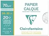 Clairefontaine 93950C Transparentpapier, 50 Blatt, 50 x 65 cm, 90/95 g, transparent 70/75 g