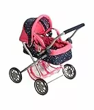 Bayer Chic 2000® Puppenwagen Smarty – Konfetti Pink – Zusammenklappbar – Mit Verdeck, Tasche, Kissen & Decke – Griffhöhe 56 cm – Für Kinder ab 2 Jahren,