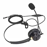 Business-Headset mit Mikrofon und Einstellbarer Lautstärke für Festnetz- oder Schnurlose Dect-Telefone, Mikrofon mit Geräuschunterdrückung, Leichtes und Ergonomisches Design