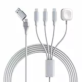 4 in 2 iPhone und iWatch Ladekabel für Apple Watch/iPhone/iPad/Airpods - Langes USB A/C zu iWatch Kabel + Lightning Ladekabel mit Apple Carplay [MFi Certified], 6Ft/1.8M