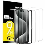 NEW'C 3 Stück für iPhone 15 Pro für Panzerglas (6,1 Zoll), Frei von Kratzern, 9H Härte, HD Displayschutzfolie, Ultra-klar, Ultrabeständig -Einfaches Installationswerkzeug enthalten