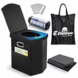 E EASTSTORM Faltbare Campingtoilette, 42 cm Sitzhöhe wie daheim, notfall toilett für Erwachsene & Kinder, Garten,Angeln,Zelt, Schlafzimmer, Roadtrips, Strand.Tragkraft 200 kg