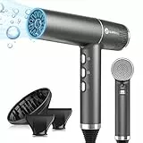 slopehill Haartrockner mit einzigartigem bürstenlosem Motor | Intelligente Fehlerdiagnose | Innovativer Mikrofilter | Oxy Active Technology | LED-Anzeige | 268g Superleicht, 2000W (Grau)