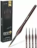 CreaTek - 5 extra feine Pinsel Acryl für höchste Präzision & Details | Premium Bi-Nylon Technologie - Künstlerpinsel Miniatur Pinsel Set, Modellbau & Malen nach Zahlen Pinsel