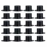 TOYANDONA 50Pcs Mini Schwarze Zylinder Hüte Kunststoff Zylinder Miniatur Zylinder für Kunsthandwerk Weihnachten Widmung DIY Lieferungen 41 * 19Mm