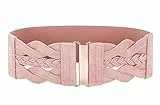 GRACE KARIN Damen elastischer Vintage-Gürtel, dehnbar, Retro-Gürtel - Pink - Large