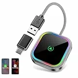 ESSGOO Carplay Wireless Adapter für Android Auto & A-pple Carplay Wireless Adapter mit RGB Lichtern