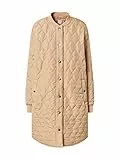 KAFFE Jacke KAshally Damen Jacke Gesteppte Lange Mantel Langarm mit Knöpfen Steppjacke 36, Tannin 36