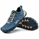WateLves Barfuss Schuhe Damen Fitnessschuhe Knit Barfußschuhe Herren Minimalistische Breiter Zehenbox(Blau,39EU)