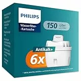 Philips Water Wasserfilter-Kartusche Antikalk+, 6er-Pack, BIS ZU 50 % WASSERHÄRTE REDUZIERUNG, Verpackung kann variieren, Kompatibel mit brita*