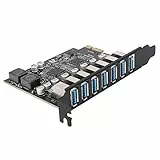 ASHATA 7-Port-PCIE-Erweiterungskarte, 5 Gbit/s Hochgeschwindigkeits-PCIe zu USB 3.2-Erweiterungskarte für Desktop-PC-Hostkarte, Unterstützung für Windows 11/10/8/7/XP und Linux