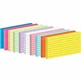 Fhlbestyu Linierte Karteikarte A7, 500 Stücke, 7,4 x 10,5 cm verdickter Karteikarte Mark, Hinterlasse eine Nachricht, Lernkarten Beschriftbar für Unterwegs Vokabel Lernen (10 Farben Verpackt)