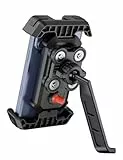 Grefay Motorrad Handyhalterung [Doppelt Vibrationsgedämpft] Universal Handy Halterungen für Motorrad Rückspiegel Mit ​360 Drehen für 5,1-6,8 Zoll Smartphone