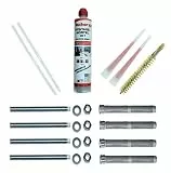 Fischer Montagemörtel Schwerlast Befestigungsset M12, Verbundmörtel + 4 Gewindestange M12x160mm + 4 Siebhülse 20x130mm + Bürste