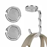 kwmobile Taschenhalter für Tisch - 2x Handtaschenhalter für Tisch - Taschenhaken faltbar - Taschen Aufhänger - Taschen Halter Haken - Tischhaken Set Silber