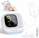 Baby Nasensauger, Nasensauger Baby Elektrisch mit LED-Lampe, 4 wiederverwendbare Silikon-Rotzsaugerdüsen & 3 Saugstufen für Neugeborene, Kleinkinder und Kleinkinder