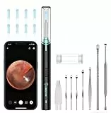 Ohrenschmalz Entferner Otoskop, LMECHN 1080P HD ohrenreiniger, Ohrreiniger mit 6 LEDs, Reinigung für iPhone, Android, iPad, Schwarz