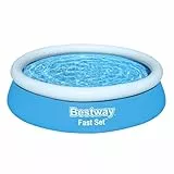 Bestway Fast Set Aufstellpool ohne Pumpe, Ø 183 x 51 cm, Blau, Rund, 940 Liter, TriTech-Material, Selbstaufbauend, Sicherheitsventil, Inkl. Reparaturflicken