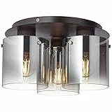 Brilliant Lampe Beth Deckenleuchte 35cm schwarz/rauchglas | 3x A60, E27, 60W, g.f. Normallampen n. ent. | Für LED-Leuchtmittel geeignet | Dimmbar bei Verwendung geeigneter Leuchtmittel