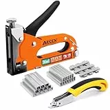 AECCN 3-in-1 Schwerlast-Heftklammern-Set aus Stahl mit 2100 Heftklammern, Polsterhefter für Befestigungsmaterial, Dekoration, Tischlerei, Möbel, Türen und Fenster – Orange