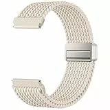 Mastten 18mm Elastisch Geflochten Uhrenarmband Kompatibel mit Garmin Venu 2S Armband - Venu 3S Band, 18mm Nylon Magnet Sport Armbänder für Garmin Vivoactive 4s Armband Damen Herren, Polarstern