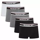 Reebok Herren-Sport-Boxershorts JAY – 5er-Pack Schwarz/Anthrazit-Meliert/Weiß
