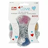 Prym Color Snaps, Sets, 8mm 390740 Love Druckknöpfe Jersey Box, 60 Stück, Ø 8 mm, 6 Farben, Messing