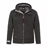 Dry Fashion Herren Fleecejacke Kappeln - Kapuzenfleecejacke Jacke Fleece mit Kapuze in Anthrazit Größe XL