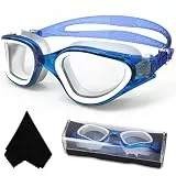 Winline Polarisiert/Nicht Polarisiert Schwimmbrille Erwachsene Jugendliche,Anti-Beschlag-UV-Schutz Wasserdicht klare Sicht einfach einzustellen mit weichen Nasenstegen für Herren Damen