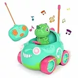 Kizeefun Ferngesteuertes Auto, Dinosaurier Spielzeug ab 2 Jahre, RC Auto Lichtern und Musik, Perfektes Geburtstags 2 3 4 5 Baby Kinder Kleinkind Mädchen Jungen