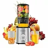 Exreizst Entsafter Slow Juicer MP-802P| Testsieger mit 130mm Großem Einfüllschacht & 1,5L Füllvolumen | BPA-frei & Tritan-Material | Leicht zu Reinigen, Leiser Motor | Ideal für Familien