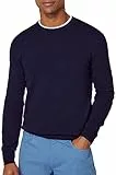 Hackett London Herren Merino Cash Mix Crew Pullover, Blue (Navy), XL