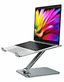 Babacom Laptop Ständer Höhenverstellbar, Faltbarer Laptop Stand aus Aluminiumlegierung Ergonomischer, Belüfteter Laptopständer Kompatibel mit MacBook Air, Pro, Allen Laptops 10-16' (Grau)