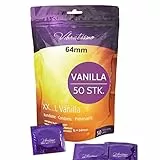 VIBRATISSIMO Kondome XXL Vanilla 50er Pack I Premium mit Aroma I for Men I mit dünner Wandstärke & aromatisiert I b=64mm