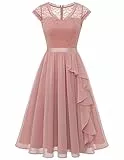 Wedtrend Cocktailkleider Elegant für Hochzeit a Linien Kleid Damen Sommer Abendkleider Damen WT0212 Blush S