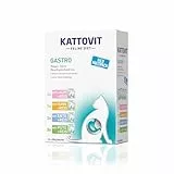 KATTOVIT - Gastro Multipack Nassfutter für Katzen | Zur Unterstützung des Magen-Darm-Systems | Diät-Alleinfuttermittel im Frischebeutel für ausgewachsene Katzen | 12 x 85g