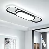 Oninio Moderne LED Deckenleuchte 3000K-6000K Dimmbare Deckenlampe mit Fernbedienung Deckenbeleuchtung 70cm Deckenleuchte für Wohnzimmer Schlafzimmer (40W Schwarz)