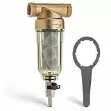 iSpring WSP-50SL Rückspülfilter Wasserfilter Filter, Wiederverwendbarer Spin-Down-Sedimentwasserfilter, Vorfilter für Brunnenwasserschlauch, G 1' - 3/4', 50 Mikron
