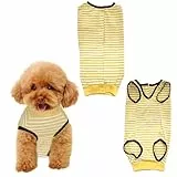 INSPUTOL Body Anzug nach Operation, Weicher Genesungsanzug, Leckschutz, Schützender Anzug (1 Stück - M - Gelb Weiß gestreift)