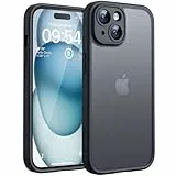 TOCOL für iPhone 15 Hülle, Vollständiger Kameraschutz Stoßfest Kratzfest Handyhülle für iPhone 15 Case, Schwarz