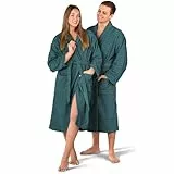 Merana OSLO Bademantel Unisex | kuschelweicher und saugstarker Bademantel für Herren und Damen mit Schalkragen | Frottier Luxus Qualität | 100% Baumwolle | Oeko-TEX | Premium Hotelqualität 400 GSM
