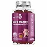 Eisen Vitamin C für Kinder - 120 vegane Eisen Gummibärchen - 7mg Iron & 10mg Vitamin C - 4 Monate Vorrat mit Beerengeschmack - 1 Iron Gummy pro Tag - Von 3 bis 12 Jahren - maxmedix